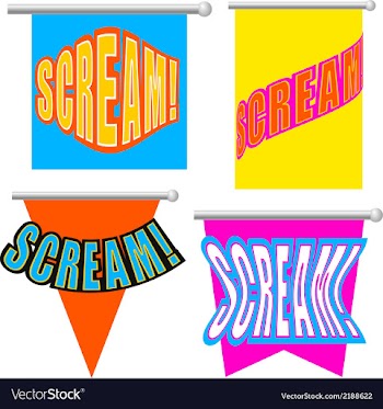 Set Cartoon scream vector image