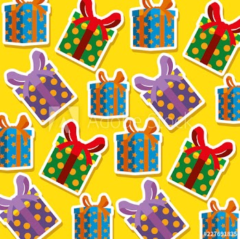 set christmas gifts presents pattern