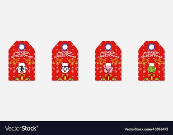 set collection of merry christmas and happy new