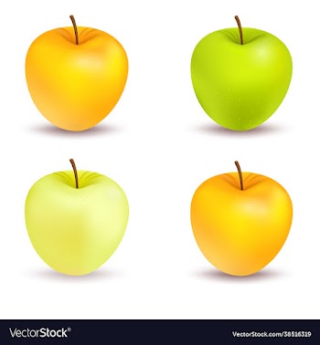set color apples on isolated background eps 10