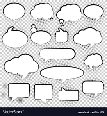 set comic style speech bubbles