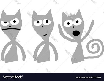 Set cute cat character with various emotions vector image