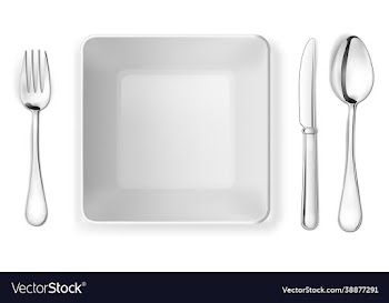set cutlery fork spoon and plate