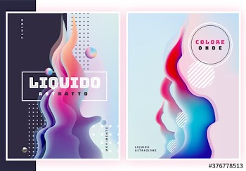 Set di poster astratti liquidi