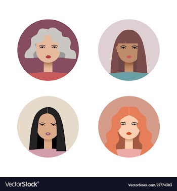 Set different girls vector image