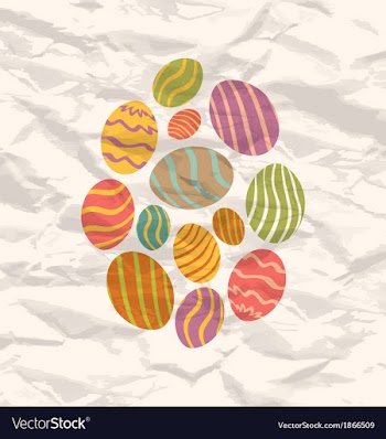  					Set Easter eggs vintage celebration background vector image														