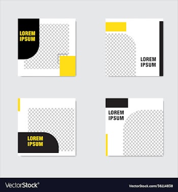 set editable minimal square banner template