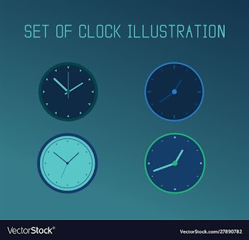 Set flat clock vector image