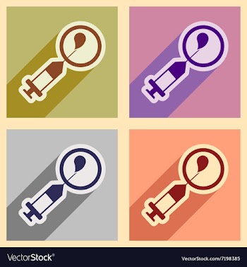 Set flat icons with long shadow artificial vector image