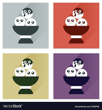 Set flat icons with long shadow balls ice vector image