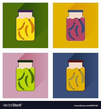 Set flat icons with long shadow canned peas vector image