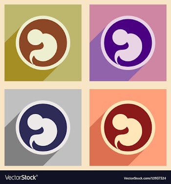 Set flat icons with long shadow child in womb vector image