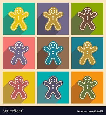 Set flat icons with long shadow Christmas honey vector image