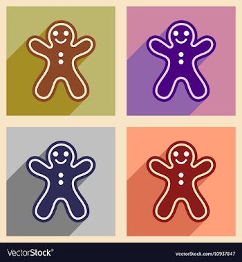 Set flat icons with long shadow Christmas honey vector image
