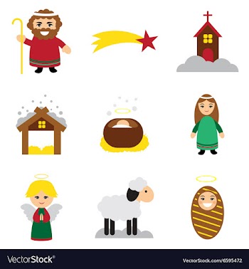 Set flat icons with long shadow Christmas vector image