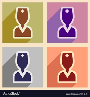 Set flat icons with long shadow doctor vector image