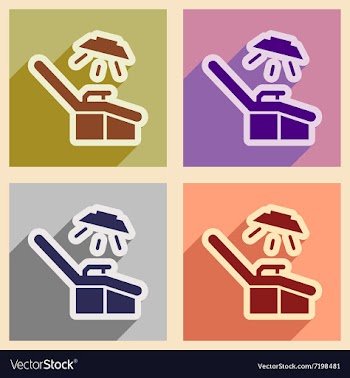 Set flat icons with long shadow gynecological vector image