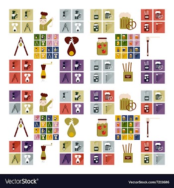 Set flat icons with long shadow homemade food vector image