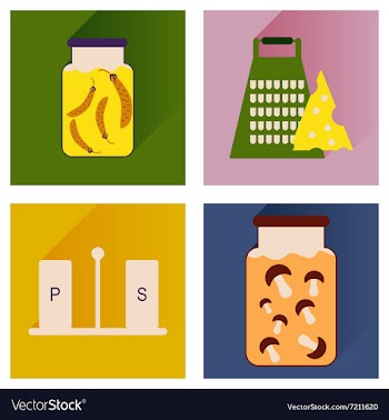 Set flat icons with long shadow homemade vector image