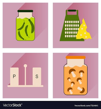 Set flat icons with long shadow homemade vector image