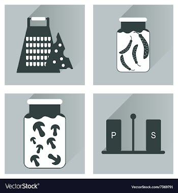 Set flat icons with long shadow homemade vector image