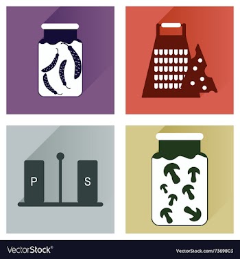 Set flat icons with long shadow homemade vector image