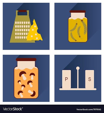 Set flat icons with long shadow homemade vector image