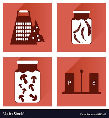 Set flat icons with long shadow homemade vector image