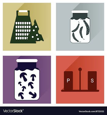 Set flat icons with long shadow homemade vector image