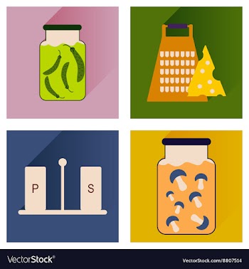 Set flat icons with long shadow homemade vector image