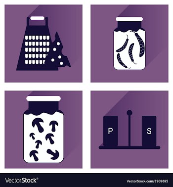 Set flat icons with long shadow homemade vector image