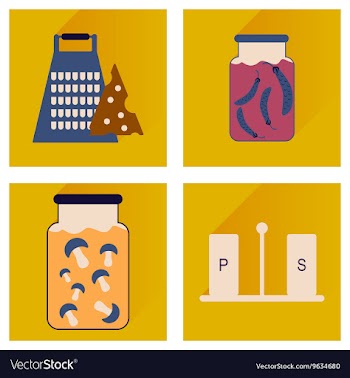 Set flat icons with long shadow homemade vector image