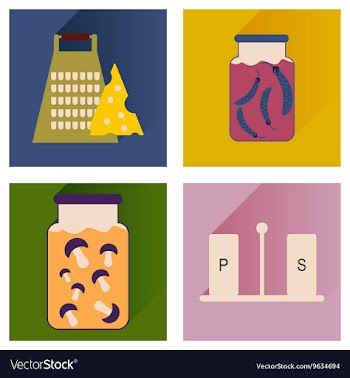Set flat icons with long shadow homemade vector image