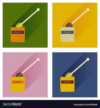 Set flat icons with long shadow jar of vector image