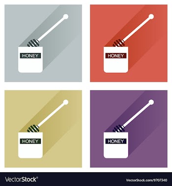 Set flat icons with long shadow jar of vector image