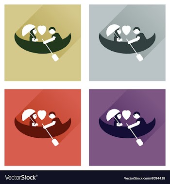 Set flat icons with long shadow Love Male Female vector image