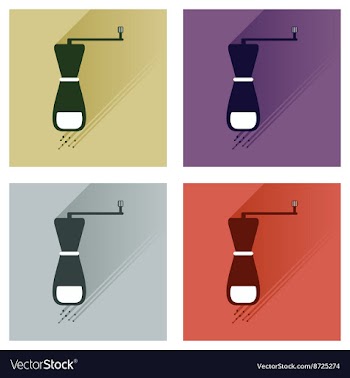 Set flat icons with long shadow salt mill vector image