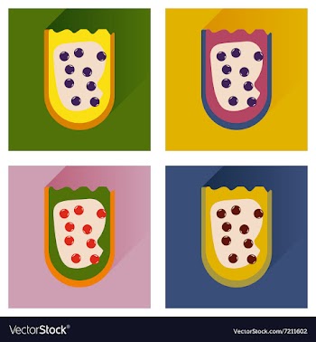 Set flat icons with long shadow sandwich vector image