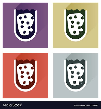Set flat icons with long shadow sandwich vector image