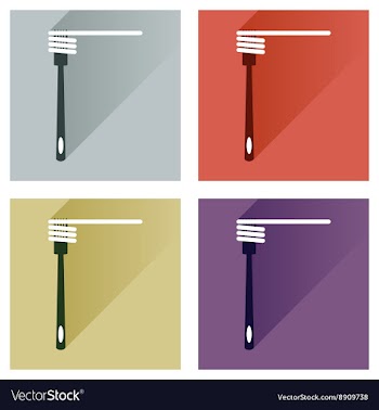 Set flat icons with long shadow spaghetti vector image