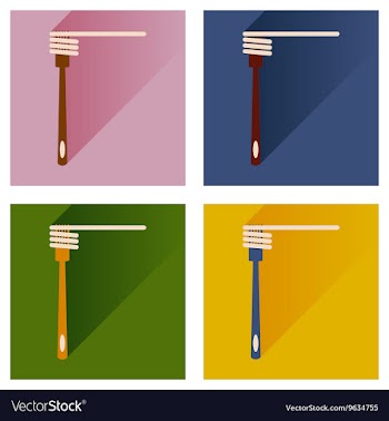 Set flat icons with long shadow spaghetti vector image