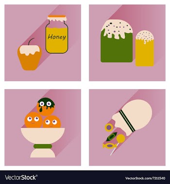 Set flat icons with long shadow sweet vector image