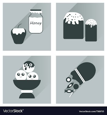 Set flat icons with long shadow sweet vector image
