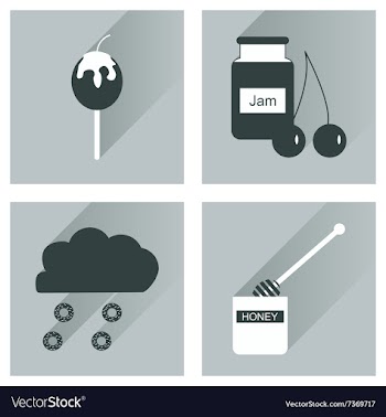 Set flat icons with long shadow sweet vector image