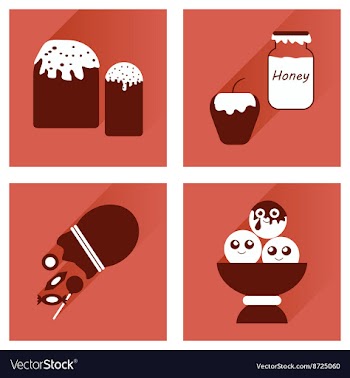 Set flat icons with long shadow sweet vector image