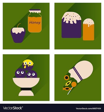 Set flat icons with long shadow sweet vector image