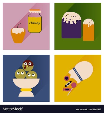 Set flat icons with long shadow sweet vector image