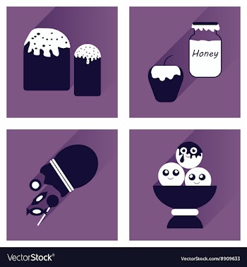 Set flat icons with long shadow sweet vector image