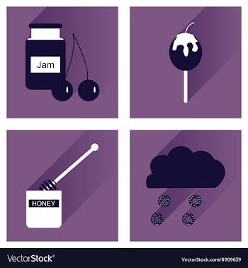 Set flat icons with long shadow sweet vector image