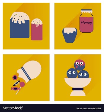 Set flat icons with long shadow sweet vector image